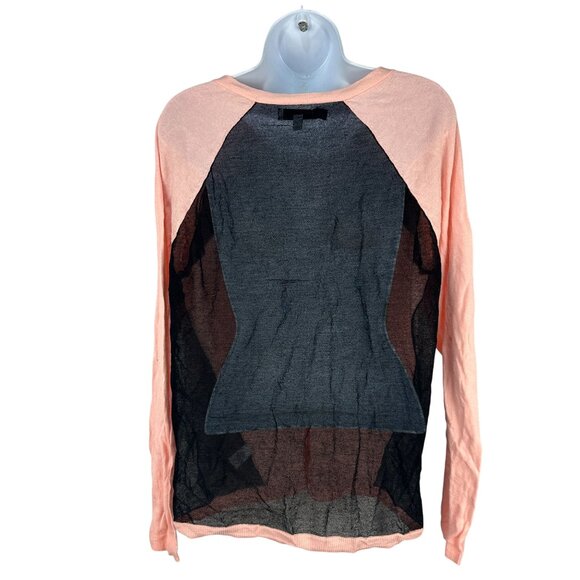 Jennifer Lopez Womens Pink Black Sheer Back Long Sleeve Cardigan Sweater Size L - Picture 2 of 5
